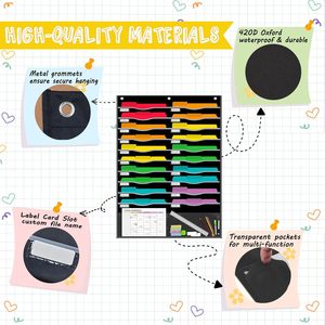 Organisateur de fichiers mural suspendu à 22 poches, format légal, pour accrocher sur la porte, 31 x 45 pouces, en tissu Oxford - Product Image 2