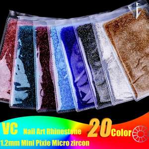 Оптовая продажа 1,2 мм микро циркон бусины 14400 шт. Nonhotfix пришитые Стразы объемные Хрустальные стеклянные камни для ногтевого искусства одежды - Product Image 3