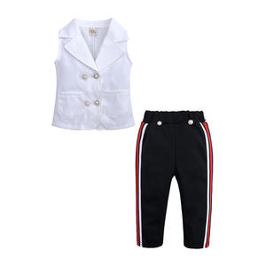 Vêtements pour bébés nouveau-nés en gros, chemise blanche pour fille, pantalon pour enfants, ensemble tendance - Product Image 1