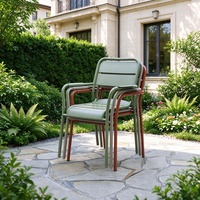 Chaises empilables en aluminium pour l'extérieur au design moderne, vente chaude pour café, restaurant, jardin, hôtel, resort, villas