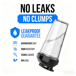 Paquete de 2 Botellas Mezcladoras de Proteínas de 28 oz a Prueba de Fugas con 2 Batidores de Alambre |   Negro/Transparente para Mezclas y Batidos de Proteínas - Product Image 4