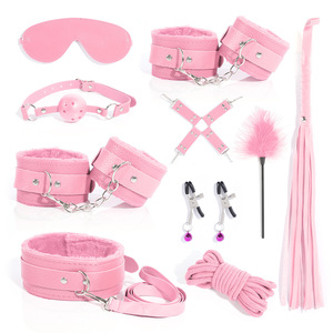 Ensemble de attaches BDSM pour <span class=keywords><strong>lit</strong></span>, liens pour chevilles et poignets, fouet, cordes et équipement de bondage pour chambre à coucher, cadeaux sexy pour couples - Product Image 3