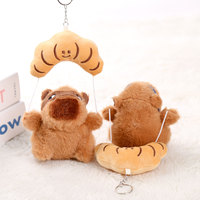 Pendentif en peluche de capybara, poupée voleuse de parachute, porte-clés, cadeau pour fille, décoration de sac, fabriqué en Chine, 12 cm