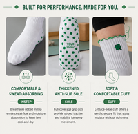 Chaussettes de Pilates pour femmes avec bordure festonnée antidérapante, chaussettes de yoga brodées avec logo personnalisé