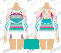 Ensemble d'échauffement pour équipe de cheerleading, vêtements d'entraînement pour pom-pom girls, veste, pompons, nœuds, sac à paillettes, uniforme de cheerleading tout-en-un
