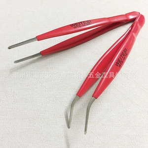 Pinzas de acero inoxidable con aislamiento y mangos aislados, cabeza recta y curvada dentada de 160 mm, pinzas para electricistas. - Product Image 1