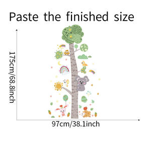 Grande taille bébé <span class=keywords><strong>chambre</strong></span> d'enfant dessin animé animal arbre croissance tableau règle décoration murale autocollants 3d - Product Image 6