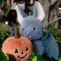 Boneka Kelelawar Abu-abu Lucu, Mainan Hewan Kelelawar Isi Dakron Lembut, Figur Boneka Dekorasi Halloween Hadiah Grosir