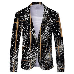 <span class=keywords><strong>Blazer</strong></span> Elegante da Uomo Stile Britannico, Giacca Casual Slim Fit, Cappotto <span class=keywords><strong>Maschile</strong></span>, <span class=keywords><strong>Blazer</strong></span> Stampato - Product Image 6