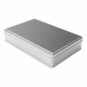 Rectangle Tin Can 2 Lt <b>Turkish</b> <b>Delight</b> Chocolate Dragee <b>Box</b> 256 X 168 mm X H45 mm Slip Lid Kontensan L391 - Product Image 2