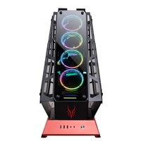Boîtier d'ordinateur ATX en acier de forme spéciale Jinhetian Yinhu 19, verre transparent sur tout le côté, 360
