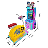 Máquina de Juego Arcade de Ciclismo para Niños, Simulador de Bicicleta que Funciona con Monedas, Iluminación LED de Colores para Parques de Diversiones