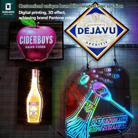 Enseignes lumineuses circulaires en acrylique LED pour la présentation de marques de boissons
