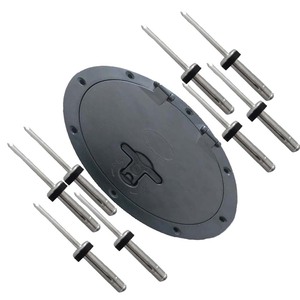 Couvercle d'ouverture noir de 6 pouces avec rivets pour canoë et kayak, accessoire de kayak, pour loisirs de plein air, matériau PP durable - Product Image 4