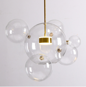 Lámpara colgante de techo de bola de cristal transparente de burbuja moderna creativa de arte lámpara colgante <span class=keywords><strong>dorada</strong></span> - Product Image 2