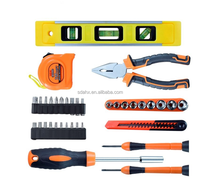 Ensemble combiné 19 pièces en acier au carbone très demandé, comprenant clés Allen, couteau utilitaire, ciseaux à bec effilé de 6 pouces, étui rigide, garantie 1 an, OEM
