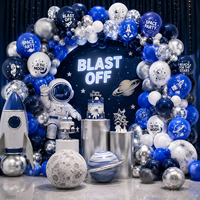 Ballons en latex imprimés astronaute spatial, fusée, planète, lune, étoile pour la décoration de fête d'anniversaire d'enfants sur le thème de la galaxie et de l'espace