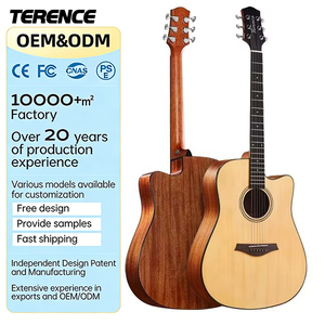 جيتار كلاسيكي أصلي من تيرينس G20 للمبتدئين، بتصميم أنيق ومحمول، مصنوع من خشب القيقب من الخلف والجوانب، مع لوحة علوية من خشب الأبنوس، مخصص للأولاد. - Product Image 1