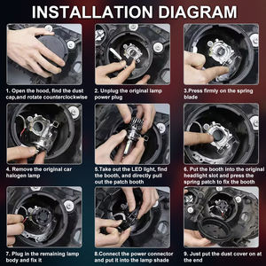 หลอดไฟหน้า LED 360องศาสำหรับรถยนต์ทั่วไปหลอดไฟหน้า LED แบบ H3 9005 H7ได้9006หลอดไฟหน้า LED 12V 56W 6000 LM 6000K - Product Image 2