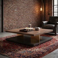 Ensemble de tables basses noires et dorées en bois, avec rangement mobile, écologiques, meubles modernes pour salon