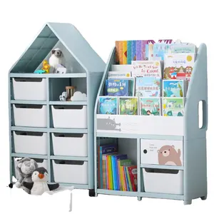Grande capacité 1 quantité minimale de commande voiture forme jouet étagère stockage livre étagères organisateur enfants armoires support de rangement en plastique enfants armoires - Product Image 1