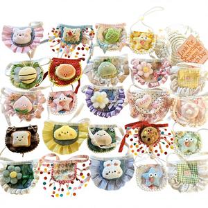 Bavoir pour animaux de compagnie fait main, style coréen, assorti de couleurs, pour <span class=keywords><strong>chat</strong></span>, chiot, demi-sac, vêtements de poupée, mariage/anniversaire, polyester - Product Image 1