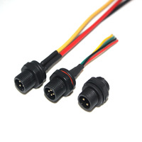 Connecteur étanche à 2 broches M12 pour montage sur panneau Connecteur LED pour éclairage extérieur Câble de connexion électrique Fiche IP67