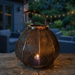 Cesta de grabado decorativa personalizada de latón AK de portavelas vela tarro linterna para Diwali Navidad - Product Image 2