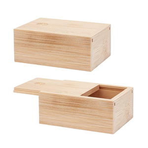 Custom rectangle natural jewelry storage case solid wood box unfinished wood box with slide top