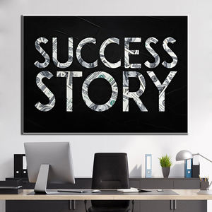 Histoire de succès, futur millionnaire, citations inspirantes, peinture sur toile, affiches et impressions sur l'argent, art mural, décoration de la maison et du bureau - Product Image 6