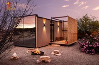 Structure en acier, Villa moderne, Mini-cabane 'Forest Sky Mirror', Appartement familial mobile d'extérieur, Mini-maison conteneur, Resort safari