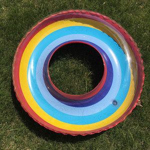 Anillo de natación inflable de arcoíris para niños y adultos, flotador de 60 y 90 cm, tubo de natación grueso, arcoíris, novedad, venta al por mayor - Product Image 2