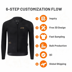 Maglia da Ciclismo <span class=keywords><strong>Evr</strong></span> Pro Fit Team Racing Club, Leggera e Riflettente, Manica Lunga per Uomo - Product Image 6
