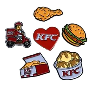 Custom Lapel Pins Enamel Pin Manufacturer Delicious Fast Food Badges Enamel Pins from Original Supplier