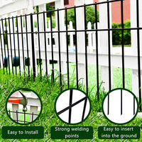 Clôture de jardin décorative en fer trempé à picots de 2 pouces, espacement des picots, pour chiens, barrière pour petits/moyens animaux, calibre 4