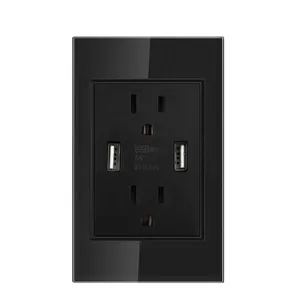 Home sockets double power plug American charging switches wall socket with usb port