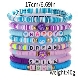 Día de San Valentín <span class=keywords><strong>Amor</strong></span> Flor Pulsera Buena Suerte Carta Arcilla Polímero Pulsera Ojo del Diablo Guardián Pulsera - Product Image 5