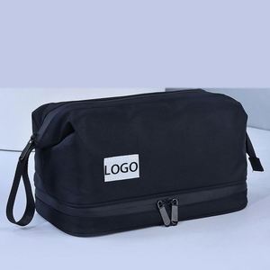 Custom Double Decker Cosmetic <b>Bag</b> Dry-wet Separation Waterproof <b>Toiletry</b> <b>Bag</b> Portable Travel Organizer Pouch for <b>Men</b> - Product Image 1