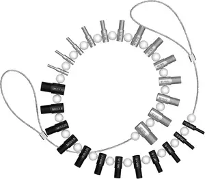 Vérificateur de filetage de boulon d'écrou amélioré Conception de boucle de fil détachable métrique de pouce 44 jauges mâles femelles