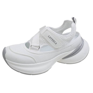 Sandales <span class=keywords><strong>de</strong></span> sport montantes à lacets pour <span class=keywords><strong>femme</strong></span>, modèle été 2026, à semelle épaisse, avec empeigne en maille respirante ajourée, style Dad Shoes, blanc - Product Image 5