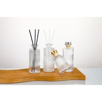 Bouteille en verre côtelée vide pour diffuseur d'huiles essentielles 50ml 100ml 150ml 200ml 250ml – Bouteille en verre transparente pour diffuseurs d'huiles naturelles et parfums