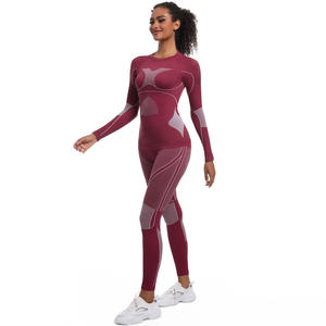 Ensembles personnalisés pour les femmes sans couture ajustement serré haute élasticité mise en forme du corps pantalon à manches longues <span class=keywords><strong>combinaison</strong></span> <span class=keywords><strong>de</strong></span> <span class=keywords><strong>ski</strong></span> pour le vélo, le yoga et les sports <span class=keywords><strong>de</strong></span> gymnastique - Product Image 6