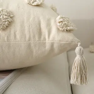 INS Boho Home Decorative Tufted Cushion Cover Home Textile Cotton Pillow Case Pillowcase With Tassels