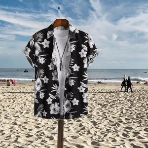 Camisa de Verano Casual para Hombre, Manga Corta, con Botones, Diseño 3D de Plantas, Cierre de Botones, Estilo Playero - Product Image 3