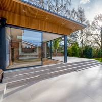 Porte coulissante à vision complète, design personnalisé, véranda, porte à double vitrage, cadre en aluminium, verre trempé, balcon, patio, portes coulissantes