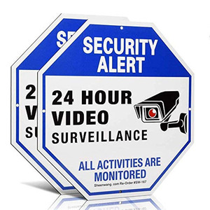 Letrero de Advertencia de Seguridad Reflectante de Aluminio con Videocámara de 24 Horas, Monitoreo de Todas las Actividades, Venta al Por Mayor - Product Image 1