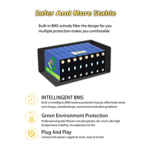 Bateria de Íon de Lítio Lifepo4 12V 24V 48V a Preço Razoável, 100Ah 200Ah 300Ah 400Ah, Caixa com BMS para Armazenamento de Energia Solar Residencial - Product Image 3