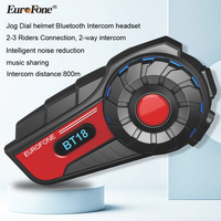 Intercom sans fil pour casque de moto 6 Riders, portée 1800M, étanche IP67, casque interphone BT18