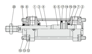 กระบอกลม SMC รุ่นใหม่และของแท้ CA2T50-100Z แบบมาตรฐาน สองทาง แกนเดี่ยว ซีรีส์ CA2 - Product Image 6