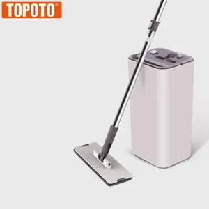 TOPOTO Indoor floor cleaning long-handled microfiber mops with self-cleaning bucket are available at a low price